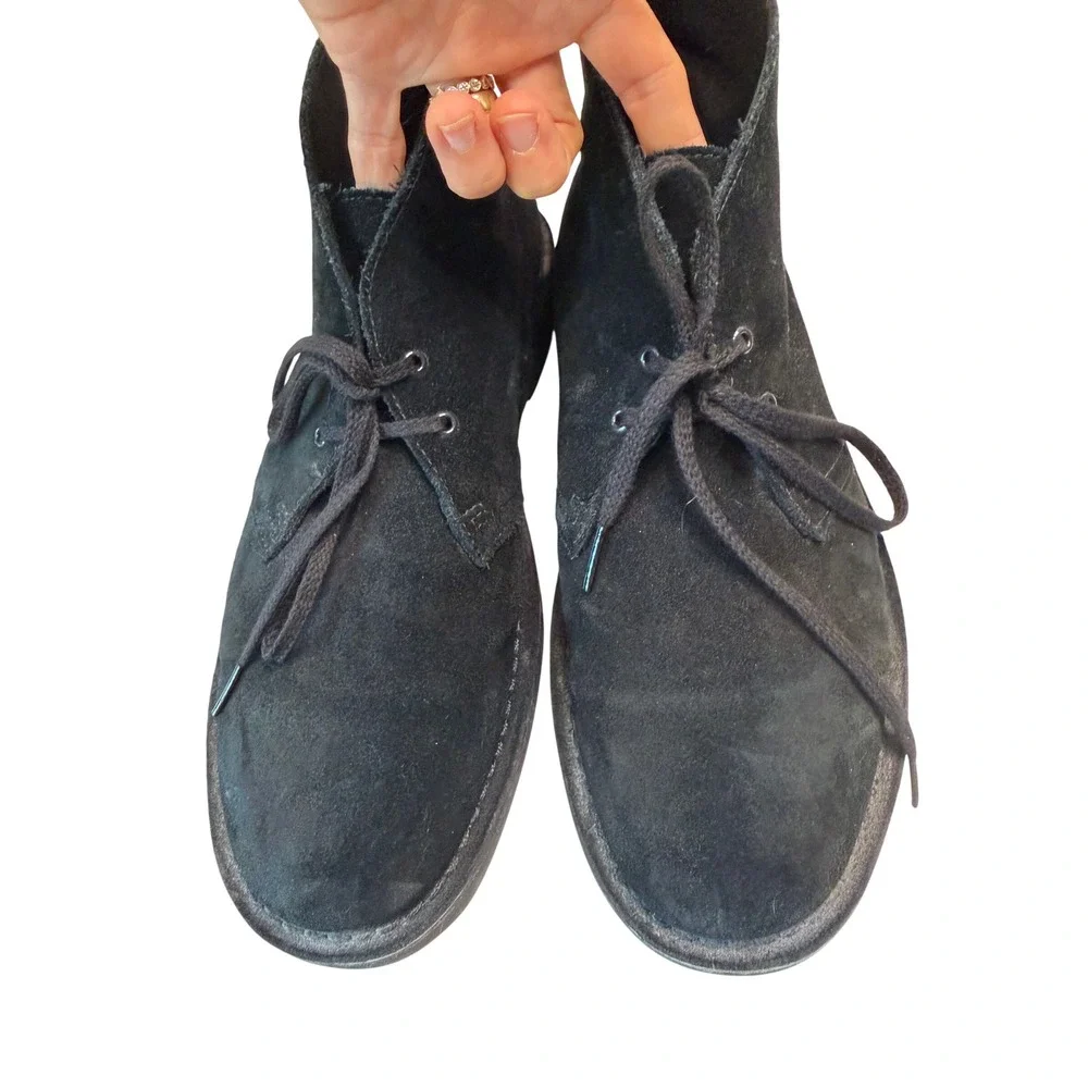 Clarks Collection Mens 10.5 M Black Suede Desert Chukka Boots 260822883105